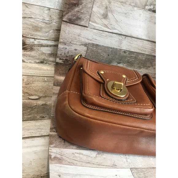 Coach Brown Leather Purse w Blue Interior - Picture 7 of 8